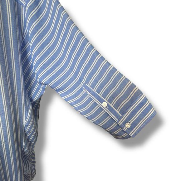 NWT Marissa Olivia Blue with White Stripe Oversized Shirt Dress Size Small - Picture 4 of 7